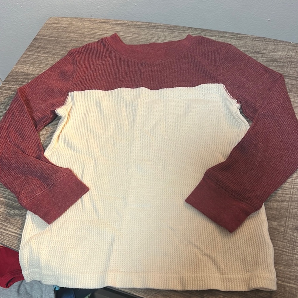 Long sleeve waffle knit